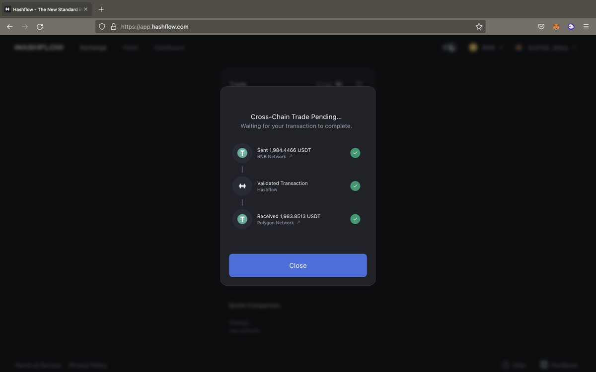 ruminahui77's tweet photo. Episode V: Done Cross-chain swap BNB-Polygon #Hashgang @hashflow_ https://t.co/UU2XUAX4wT