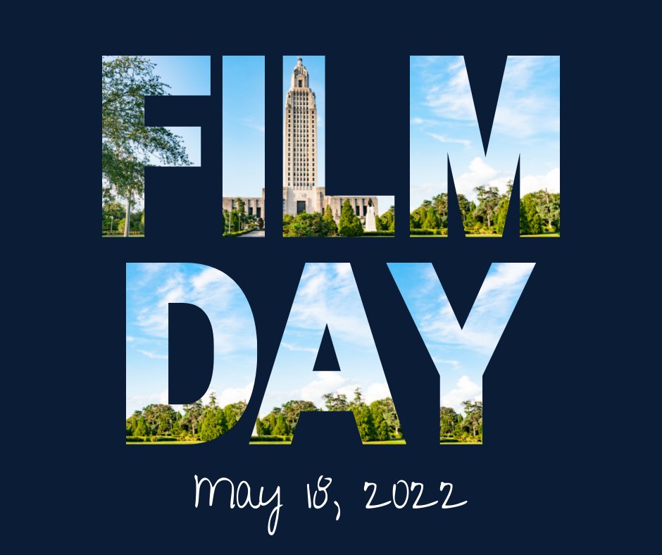Join us Wednesday, May 18th for "Film Day at the Capitol." From 11:30a - 1:30p we will be at the Pentagon Barracks and from 1:00p - 4:00p we will be in the Capitol Rotunda. This is your chance to showcase to legislators the positive impact film has on our state. #louisianafilm