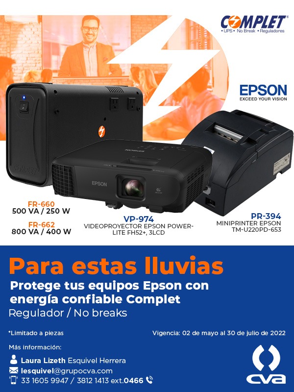 Complet_Mexico's tweet photo. Con @COMPLET1983 y @GrupoCVA1 tus equipos estan protegidos aun con las lluvias!
#regulador #VIDEOPROYECTOR #nobreak #Lluvias #energia #confiable #epson https://t.co/KtZi0QwAXn