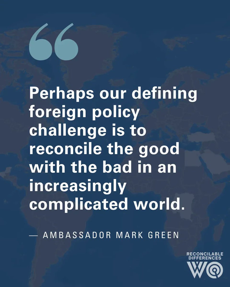 wilsonquarterly's tweet photo. .@TheWilsonCenter Pres. & CEO @AmbassadorGreen reflects on his values and career working with countries both integral to U.S. interests and with which we harbored major differences. Read his foreword to our spring issue, #ReconcilableDifferences. https://t.co/40j5A7YX7e https://t.co/zZRT8jKSDK