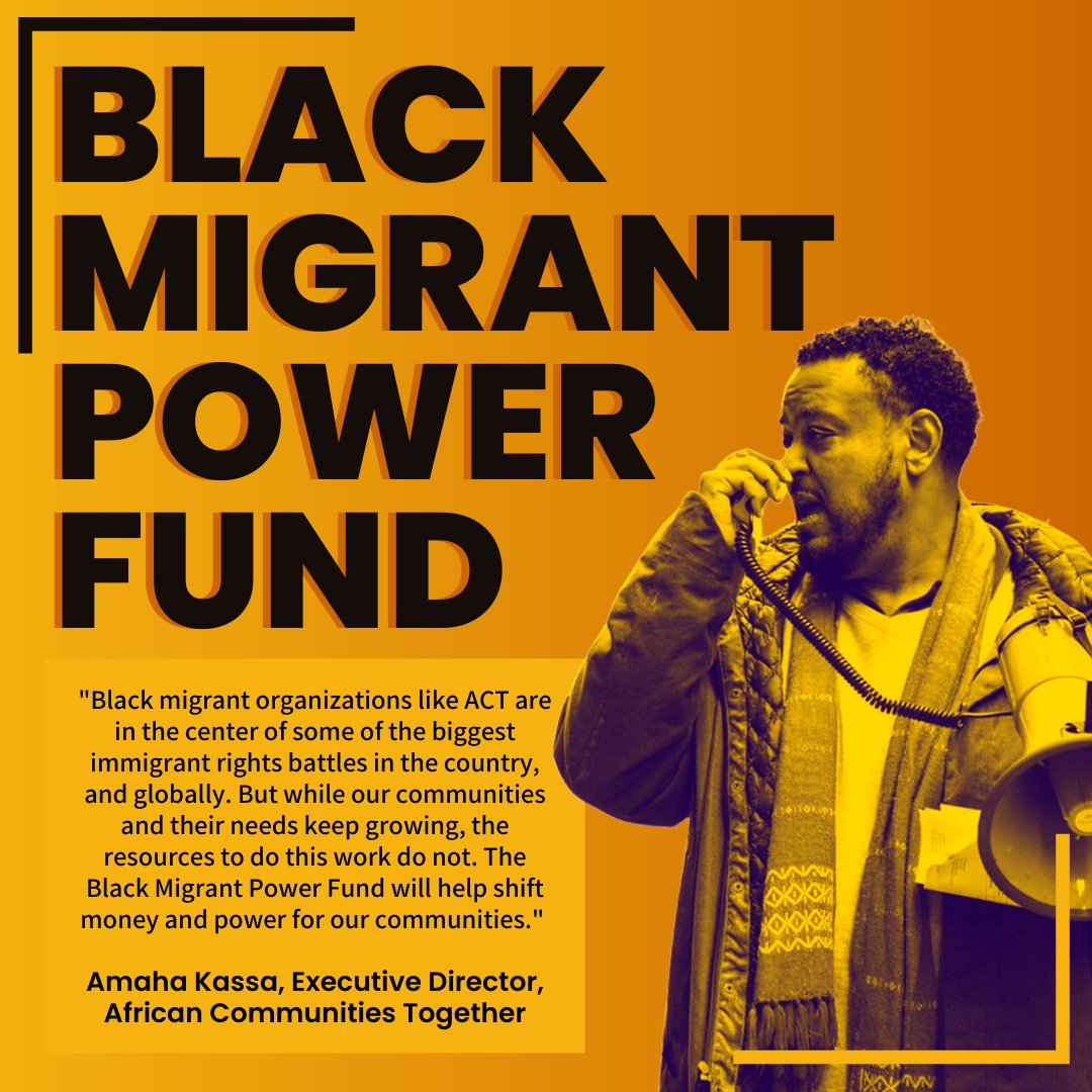 “While our communities and their needs keep growing, the resources to do this work do not. The #BlackMigrantPowerFund will help shift money and power for our communities” –Amaha Kassa of <a href="/AfricansUS/">African Communities Together</a> #GCIR2022