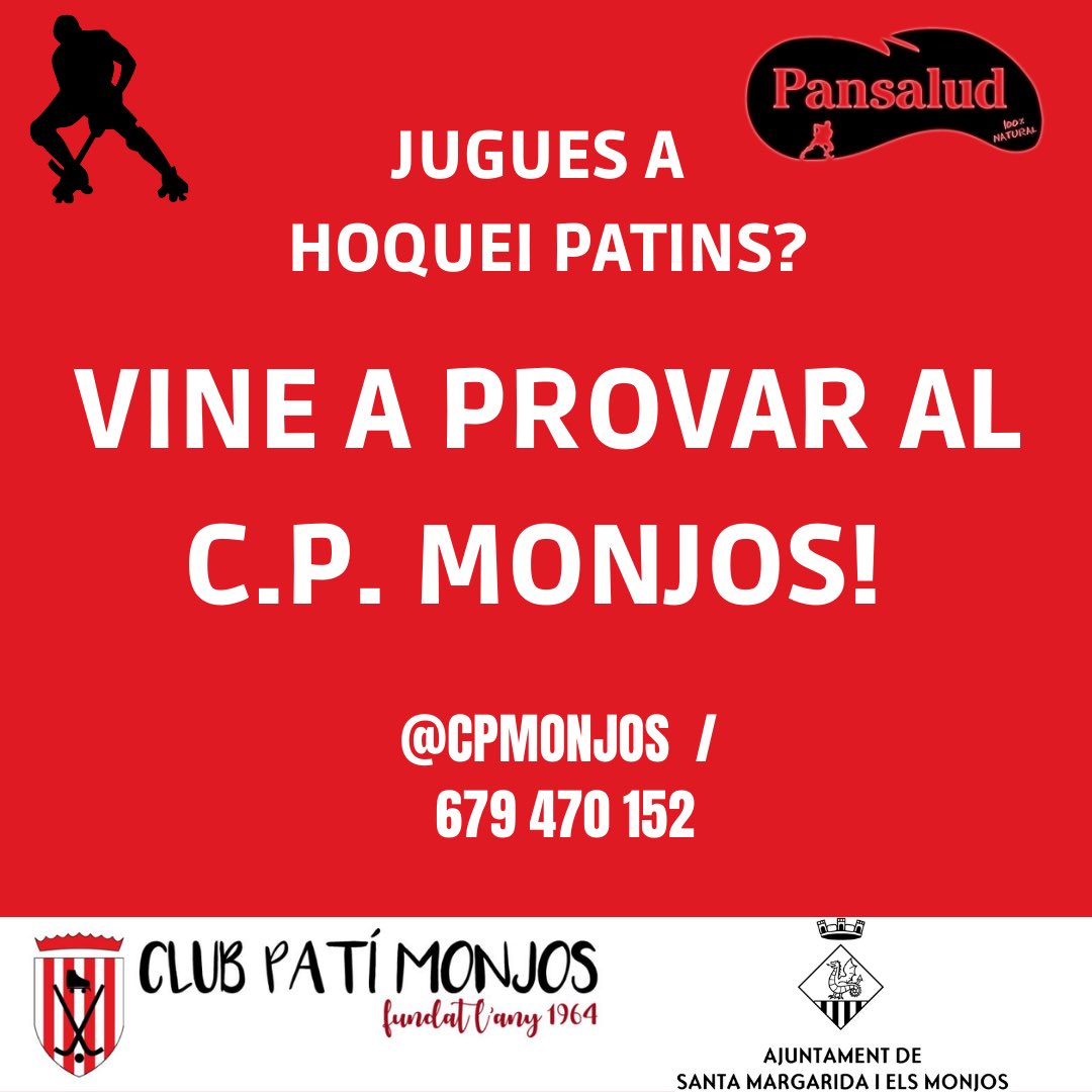 cpmonjos's tweet photo. Hola! Estem preparant la temporada vinent i amb aquest tuit ens agradaria engrascar-vos per unir-vos al nostre projecte, que cada dia creix amb mes força. Si jugueu a hoquei patins i esteu pensant en un canvi, no dubteu en contactar-nos. Us estem esperant amb els braços oberts! https://t.co/FRqFUHaFlA