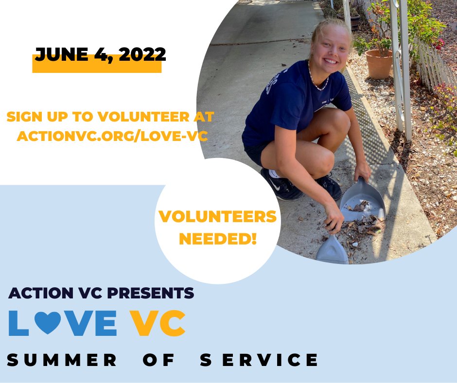 actionvc's tweet image. Get excited! Our project sign-ups are live!

Join us for LOVE VC:Summer of Service and help us with restorative projects that will benefit our communities all summer long! 

If you want to get a head start on serving, volunteer today! Or download the Love VC toolkit to learn more