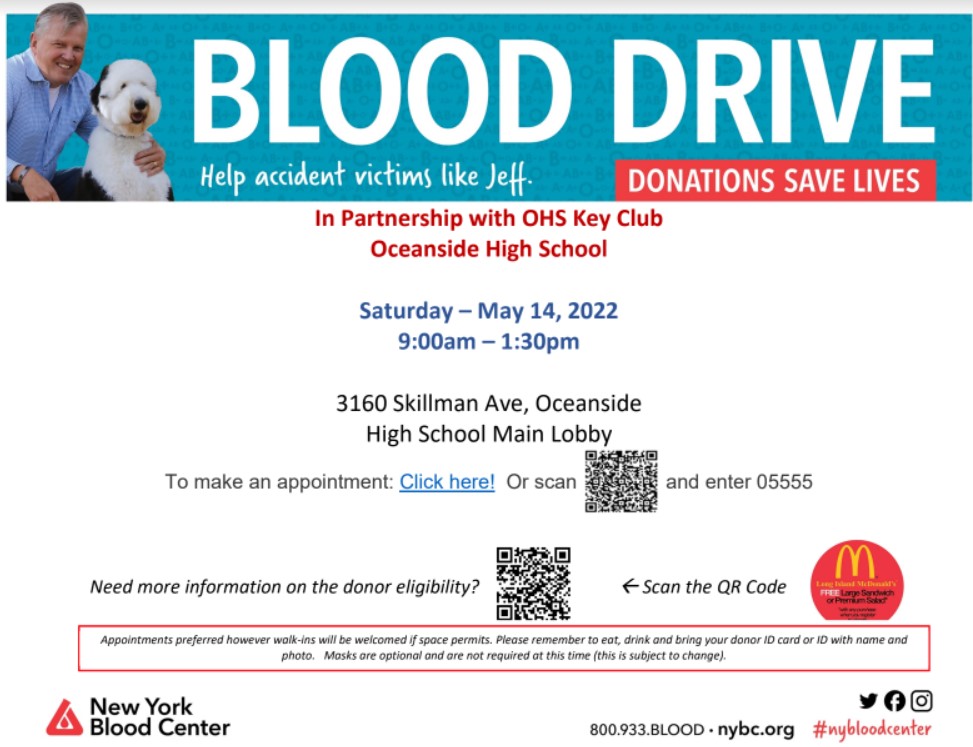 Oceanside School District #OSD_NY (@oschoolspr) on Twitter photo One more time, our amazing #OHS_NY Key Club is hosting a Blood Drive. There's a nationwide urgent need for blood.
#Giveblood <a href="/MrZylbert/">Mr. Zylbert</a> One more time, our amazing #OHS_NY Key Club is hosting a Blood Drive. There's a nationwide urgent need for blood.
#Giveblood <a href="/MrZylbert/">Mr. Zylbert</a>