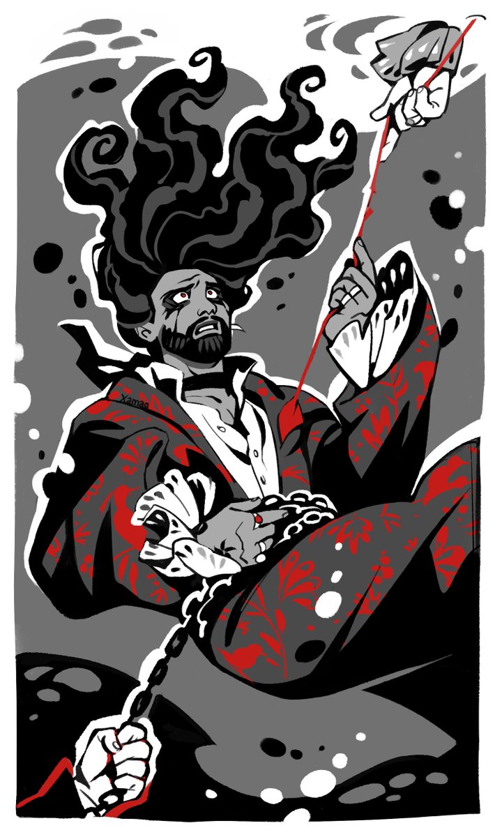 xamag_draws's tweet photo. dunno if izzy has an official symbol, but my pick would be an anchor: an unmovable object that used to keep the ship steady and safe, but now would rather take it down with him than see it sail away #OurFlagMeansDeath https://t.co/iAUhDZUN0e