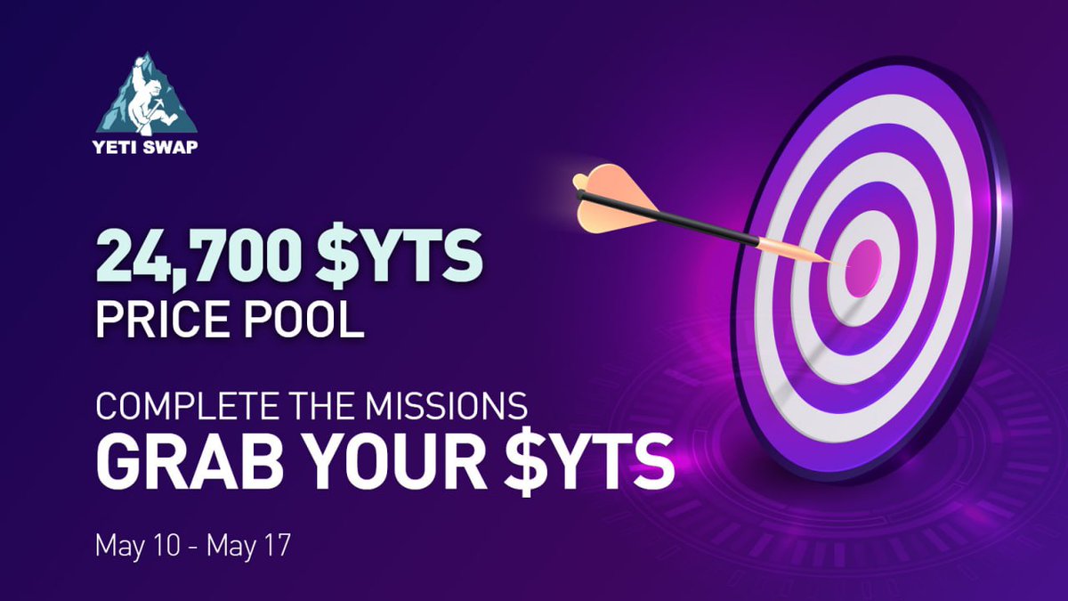 YetiSwap's tweet photo. 📢 Crew3  Event ‼

👉 go to https://t.co/KW82OXntvW

Connect your metamask 👛

✅ Complete the missions

#rewardtokens for top 5 on the board🤑

👑1st 8500 YTS
 2nd 5700 YTS
 3rd 4500 YTS
 4th 3000 YTS
 5th 3000 YTS

⏰Event will last 1 week

✅Last submission: 17.05 21:00 UTC https://t.co/n7bqNYsMps