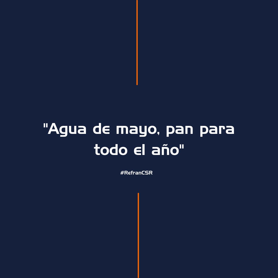CsrLaboratorio's tweet photo. 💦"Agua de mayo, pan para todo el año"

👉🏻 El refrán que queremos compartir hoy desde #CSRLaboratorio hace referencia a las lluvias de mayo y su conveniencia,  pues los campos y, en especial los cereales, se ven beneficiados con la lluvia en ese mes. Más tarde, por el calor, https://t.co/XEXq64EfMr