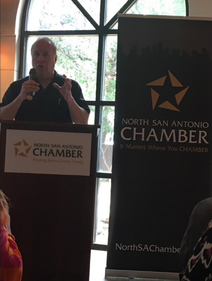 ESI_hcm's tweet photo. Cheryl Zang from our #eESISanAntonio attended a @NorthSAChamber Luncheon at @LaHaciendaDLB. Louis Barrios spoke about #smallbusiness success. Cheryl said it was "It was so #inspirational. A great example of how to lead with your head and your heart!" 
#success #HR #PEO #eESI https://t.co/njj8pabWOq