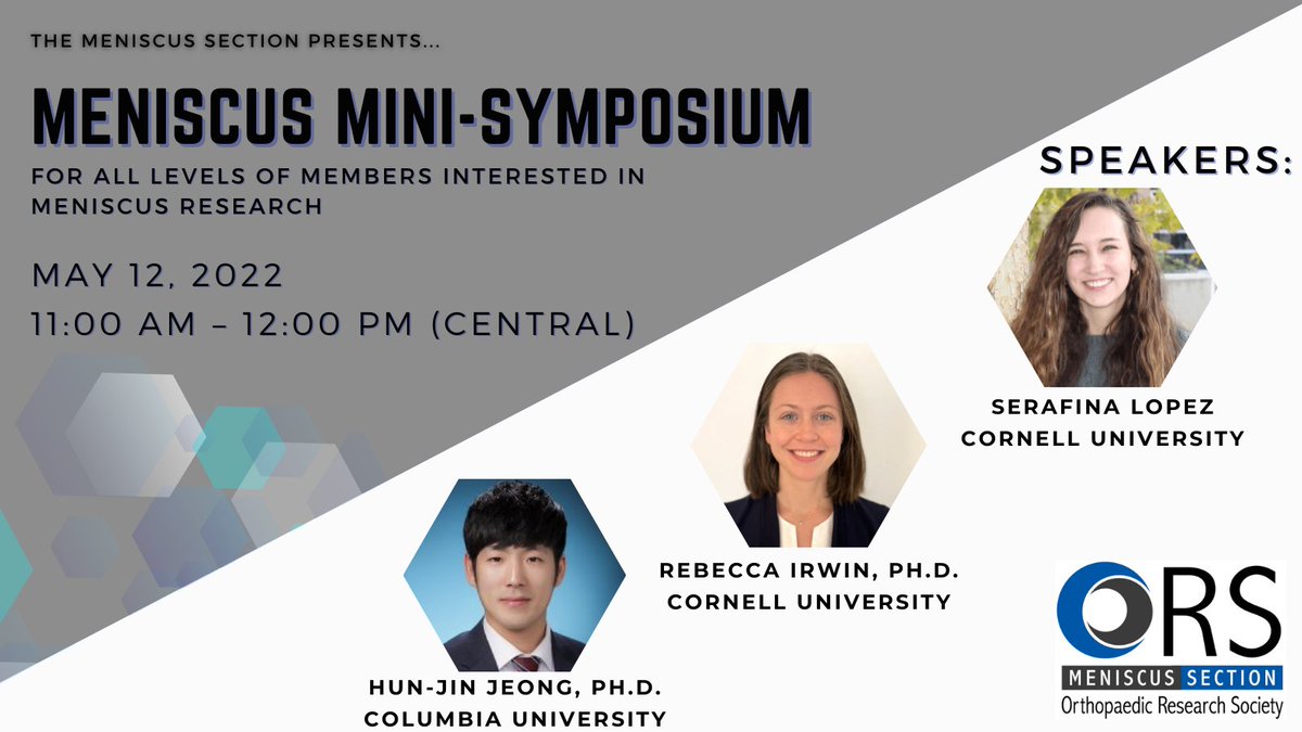 ORSsociety's tweet photo. The @OrsMeniscus Section Mini-Symposium is TODAY at 11am CST!
There is still time to join #TeamMeniscus. Register here:
https://t.co/b1qR3L76W0 https://t.co/VfhiLYeW90