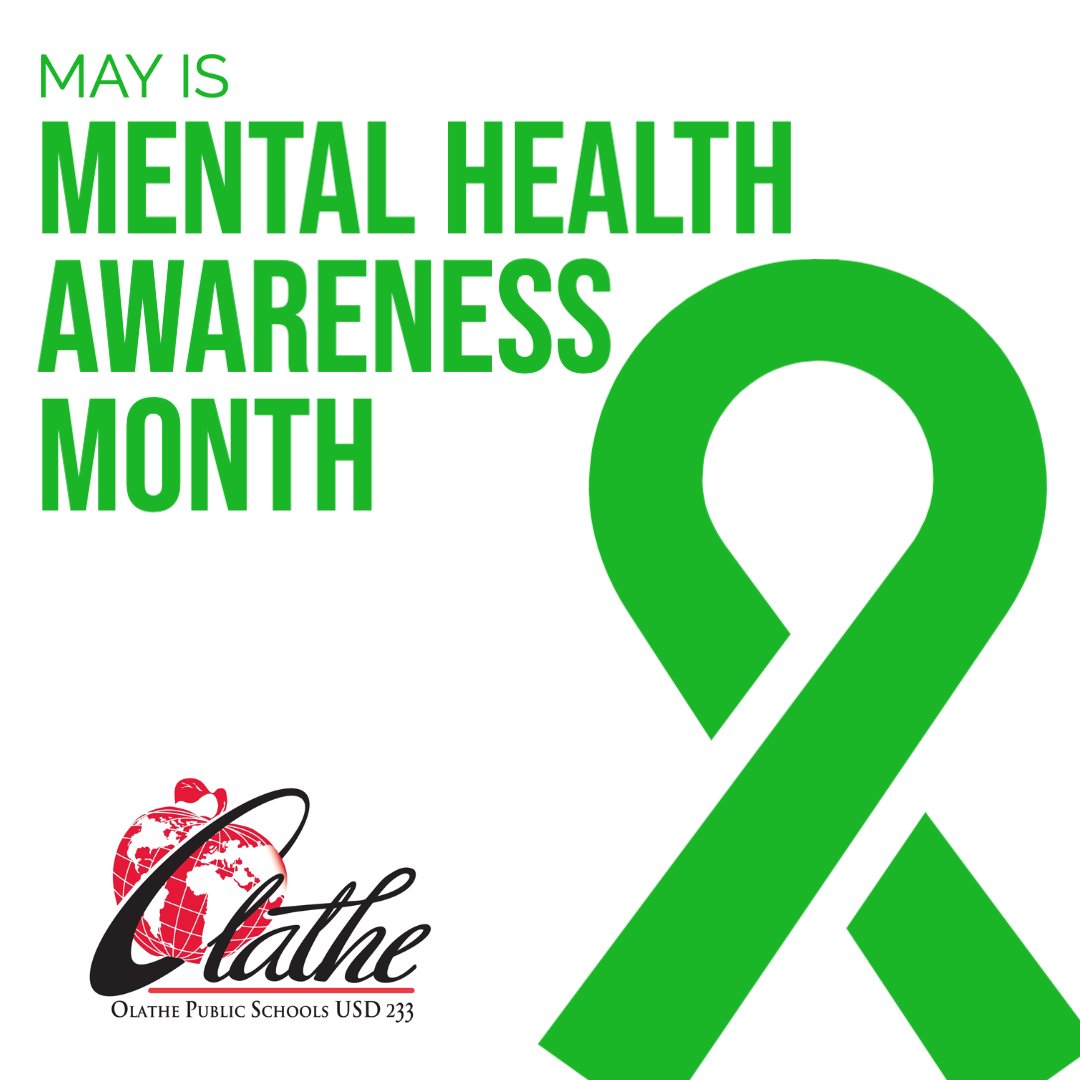 In honor of #MentalHealthAwarenessMonth, Olathe Public Schools encourages patrons to check out our mental health website:  olatheschools.org/Page/11378. This site contains info about district/community mental health resources, resources on behavior, college &amp; career readiness &amp; more.