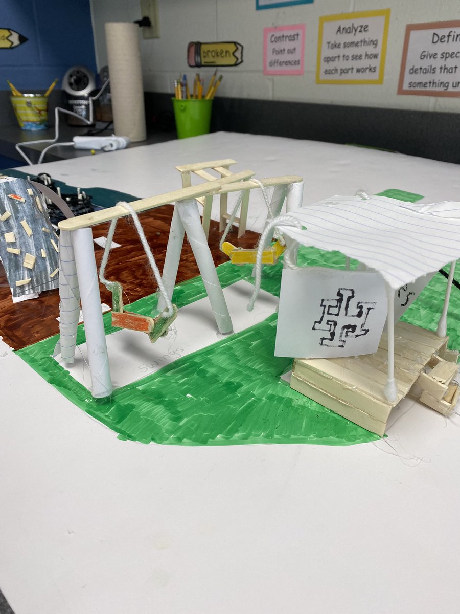 AmyMongenas's tweet photo. How exciting to see the product of our 3rd  grade engineers hard work on our playground design challenge! Rock wall, Gaga pits, basketball courts, stage, 4sq. &amp; zip line! #BeBRAVE  #IHPromise #3rdgradeengineers @IHElementary @henningbetsy1 @IHSchools https://t.co/5ydGOZ9lws