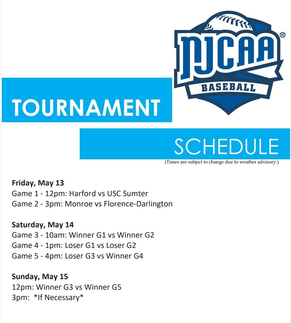 FDTCbaseball's tweet image. The Stingers will open the East District Tournament Friday, May 13 at 3pm vs Monroe at Harford CC