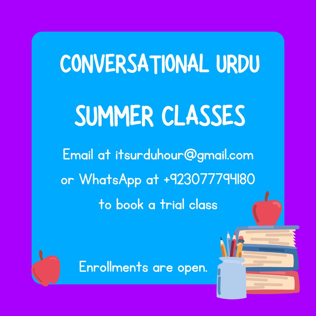 urduhour's tweet photo. Are you looking to learn or improve your #urdu language and communication skills?
Learn from the best tutors in town with proven success in three months.
Only 30 seats available on first come first serve basis. Email at itsurduhour@gmail.com to book a trial class.
#UrduHour https://t.co/FOmfrc3JBd