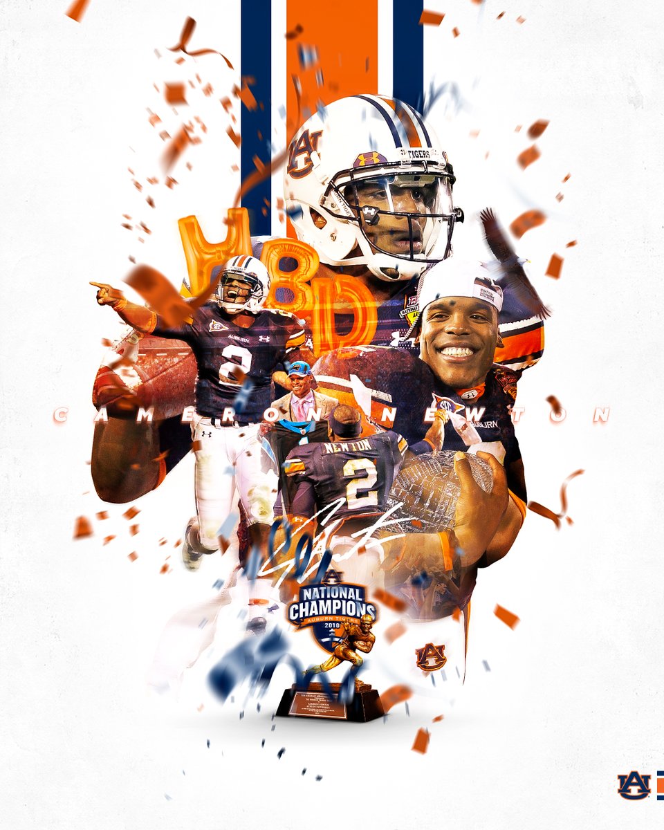 AuburnFootball's tweet photo. 𝘓𝘪𝘨𝘩𝘵𝘴, 𝘾𝙖𝙢𝙚𝙧𝙤𝙣, 𝘈𝘤𝘵𝘪𝘰𝘯.

Happy Birthday, legend @CameronNewton 🎉

#WarEagle🦅  | #AuburnMade https://t.co/ojktJYF1fU
