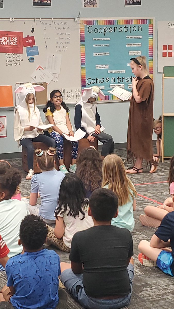 We got the pleasure of watching 3rd grade do their rendition of The Boy Who Cried Wolf. Thank you for having us @IES_theatre we had a blast!!