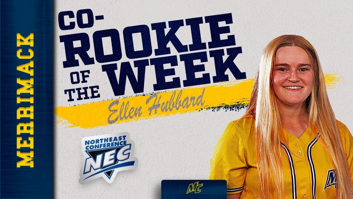 MerrimackSB's tweet photo. After a stellar offensive stretch to close out the season, Ellen Hubbard was named the NEC Co-Rookie of the Week! 

📰: https://t.co/M1mdZkB82Y https://t.co/YCIjIYDoVT