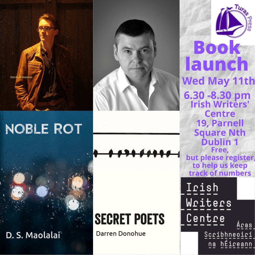 EMcSkeane's tweet photo. https://t.co/T13eCGw3x5 Only five places left for the launch of #NobleRot by @diarmo1990 #DSMaolalai & #SecretPoets by @DarrenDonohue1 IWC tomorrow! https://t.co/PcG4pLFhZx