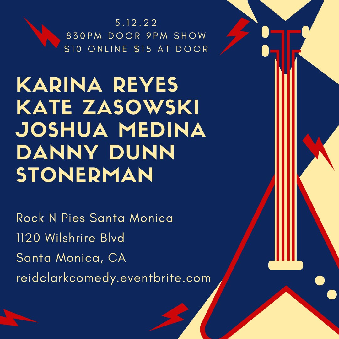 This #thursday in #santamonica we've got a fantastic #comedyshow lineup as well as #drinks and #food

#santamonicaevents #thingstodosantamonica #thingstodothursday #rocknpies #rockncomedy