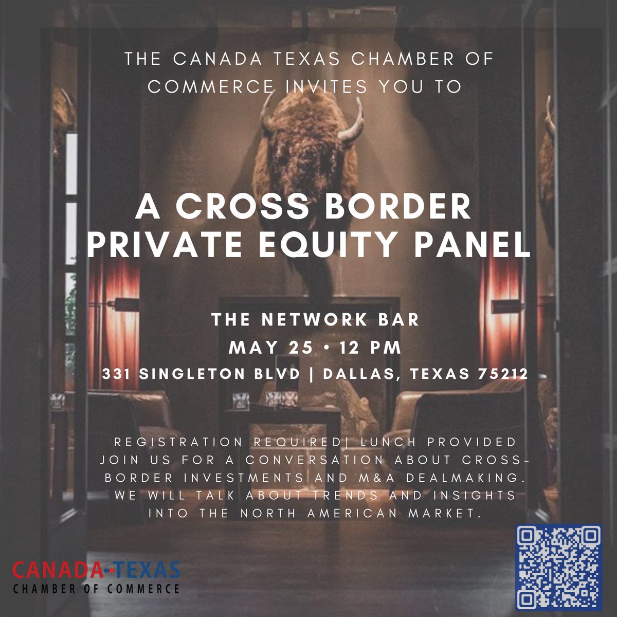 CanadaTexasCC's tweet photo. Join us in Dallas on May 25 for a Crossborder Private Equity and M&amp;A panel discussion. https://t.co/ZcsSFaQyg2