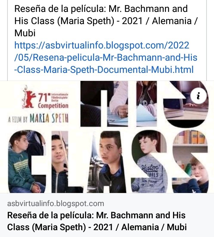 alejo_salgadoB's tweet photo. A.S.B Virtual Info: Reseña de la película: Mr. Bachmann and His Class (Maria Speth) - 2021 / Alemania / Mubi
https://t.co/vYSrt1UhqY
Link ☝
#MrBachmannAndHisClass #MariaSpeth #Documental #Mubi @mubilat #Educación #Reseña #Review #Cine https://t.co/nGKdjMAxy6