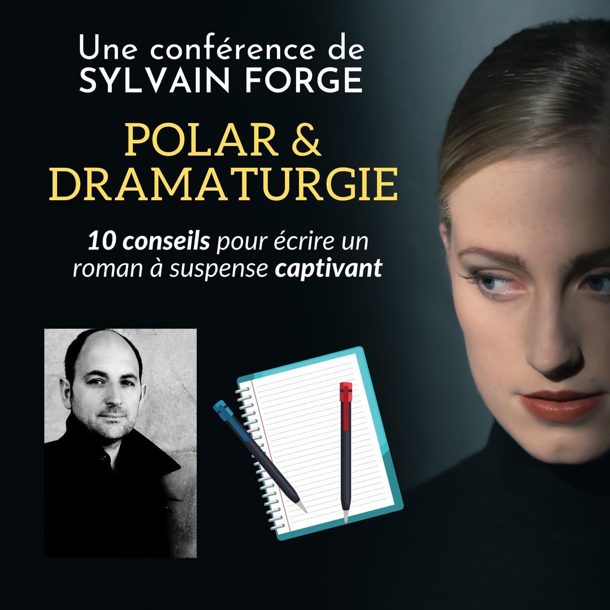 SYLVAINFORGE's tweet photo. Animation proposée dans le cadre du Festival "L'Art du Polar"
Vendredi 13 mai 2022 de 20:00 à 21:30
Bibliothèque de Moisdon-la-Rivière (44)
3, place de l’Église
44520 Moisdon-la-rivière
#masterclass #thriller #ecriture #roman #conseils #instabookstagram #sylvainforge https://t.co/XaVxbas5cE