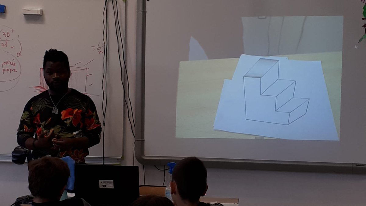 ClgDanielleMitt's tweet photo. Quand petits et grands se prennent au jeu des #anamorphoses d'une classe de 5e #RDG #Illusions ... et rencontre un artiste qui les accompagne @univbordeaux @IremAquitaine @DeRegards https://t.co/6NrTArSdpa