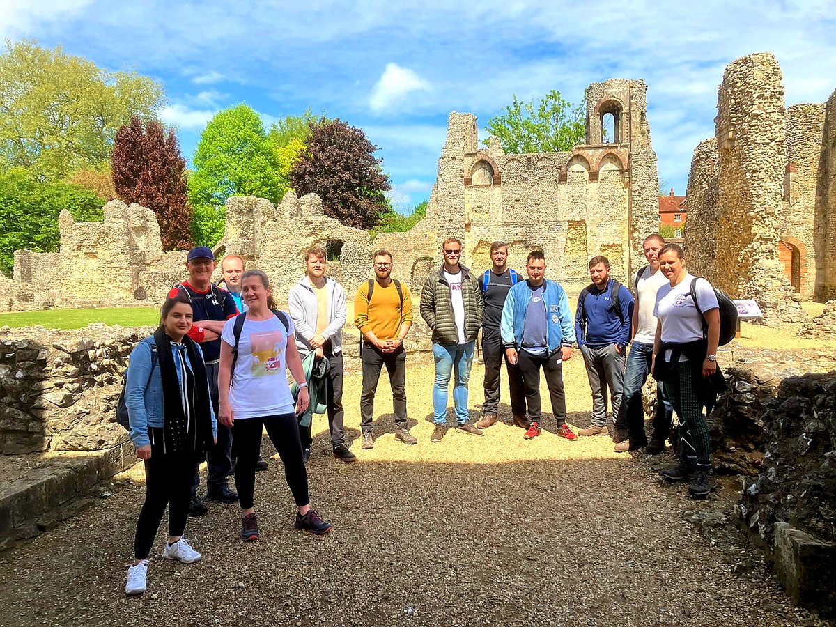 DawnieC_RAF's tweet photo. Padre Skillen, WO Andy Fry & I, took @RAF_Odiham Logistics Squadron pers on a #wellbeingwalk around #Winchester today, which included a small Memorial service & tribute for Fran Capps, one of @RAF_Logistics finest, taken too soon. #hospitalofstx #StCatherineshill #wolveseycastle https://t.co/NSuYQzgjEP