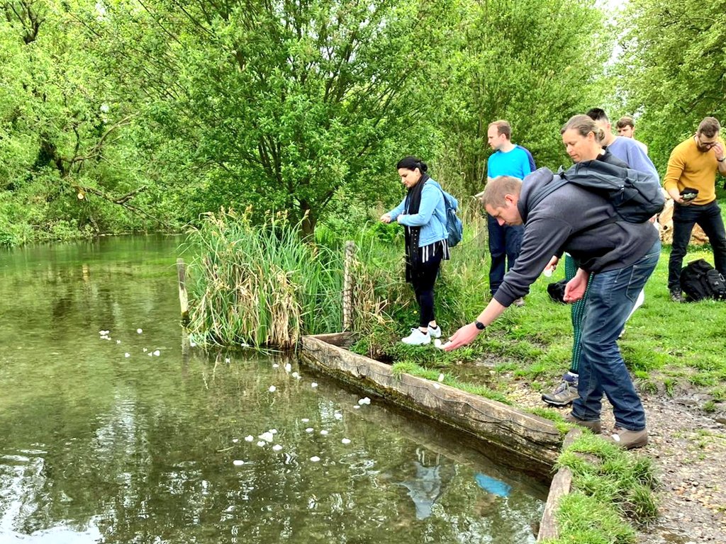 DawnieC_RAF's tweet photo. Padre Skillen, WO Andy Fry & I, took @RAF_Odiham Logistics Squadron pers on a #wellbeingwalk around #Winchester today, which included a small Memorial service & tribute for Fran Capps, one of @RAF_Logistics finest, taken too soon. #hospitalofstx #StCatherineshill #wolveseycastle https://t.co/NSuYQzgjEP