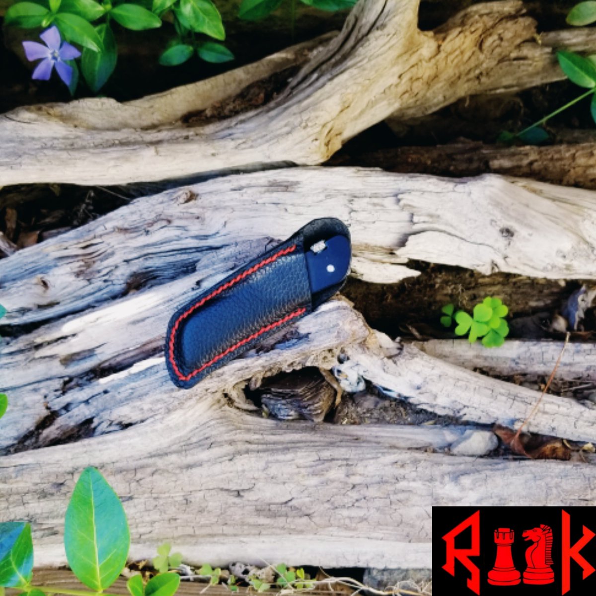 Just finished this leather case for my SouthOrd jackknife, with my colors.