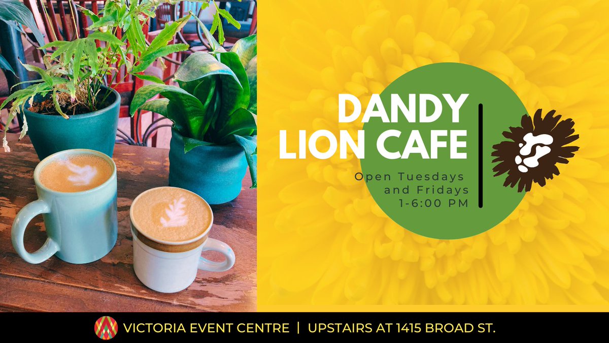 vic_eventcentre's tweet photo. Currently reinventing our Dandy Lion Cafe so it can be the ultimate workshop and meeting space. ☀️ Hours of operation now Tues. and Fridays only, 1-6 pm. Come and join us in a cozy, bright, creative atmosphere - Hoeleune makes a wicked latte!! @5thingsVictoria @VictoriaDo250 https://t.co/87zsb4Gd3e