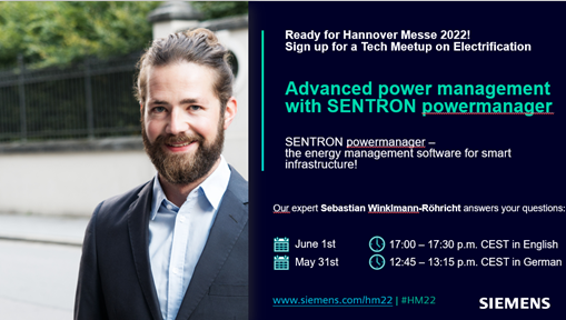 AutomatedCowboy's tweet photo. #SENTRON powermanager is the optimal software for professional #energymanagement. Convince yourself at the #HM22! Register for the virtual exchange with our expert Sebastian Winklmann-Röhricht on Tuesday, May 31st at 12:45 pm 👉 https://t.co/ZyjllmvPlE 👈 https://t.co/sbiYVRoUSZ