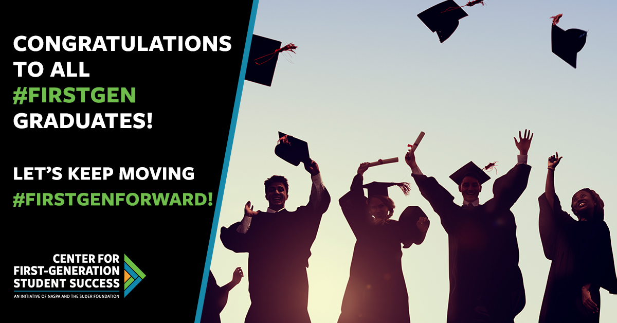 FirstgenForward's tweet image. The Center wishes to add our congratulations to all #FirstgenGraduates-may you never stop growing, learning, and challenging yourself! Tag your favorite graduate, or take a moment to thank a faculty member who inspired and motivated you to move #FirstgenForward!