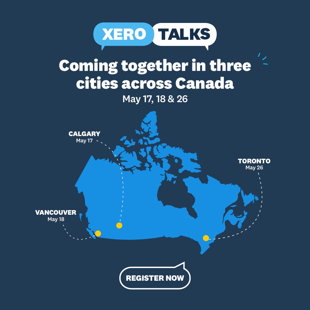 cdpeters's tweet photo. Now that TaxCycle is a Xero brand, we are participating in Xero Talks this May. Join us in person in Calgary, Vancouver or Toronto to learn how using Xero and TaxCycle can help grow your business. To view agenda and to register click here: https://t.co/aCtVqhvVhe https://t.co/7XmJBhhOTB