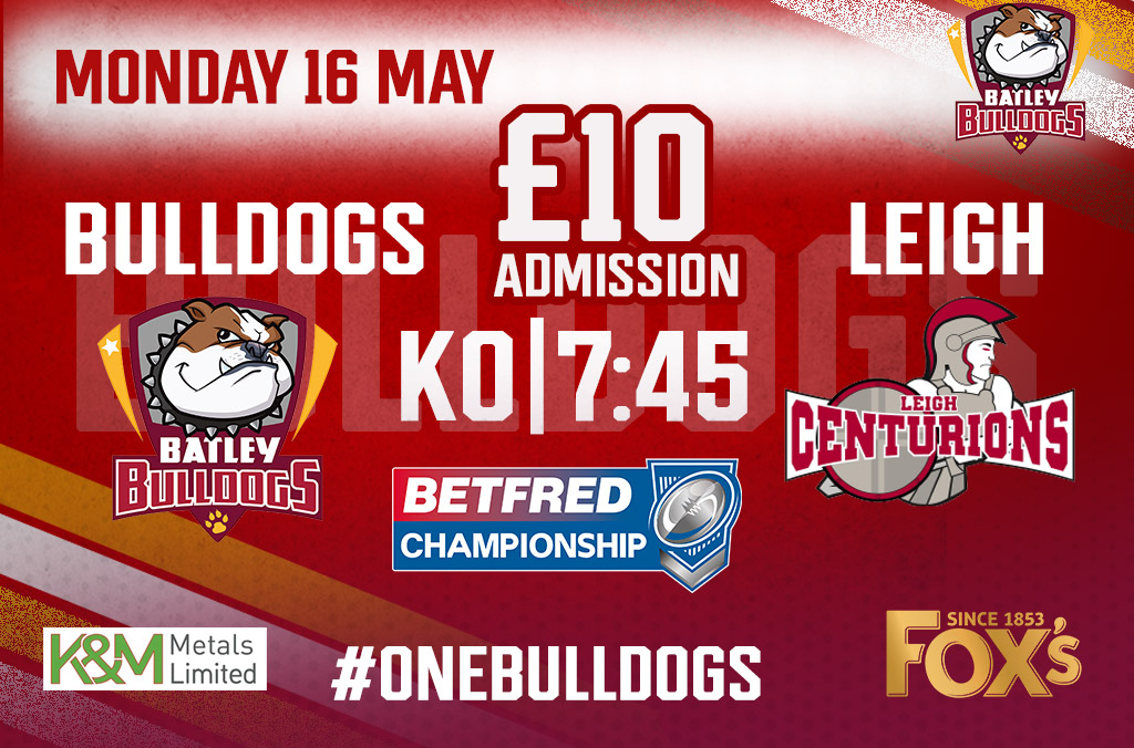 We're looking forward to welcoming the <a href="/RLCares/">RL Cares</a>  Roadshow to our Monday evening <a href="/Betfred/">Betfred</a> Championship fixture with @LeighCenturions ...live on @PremierSportsTV. 

Just £10 Admission....Juniors Free!!

Tickets online or pay on the gate.
Bulldogs.mysportstickets.co.uk
