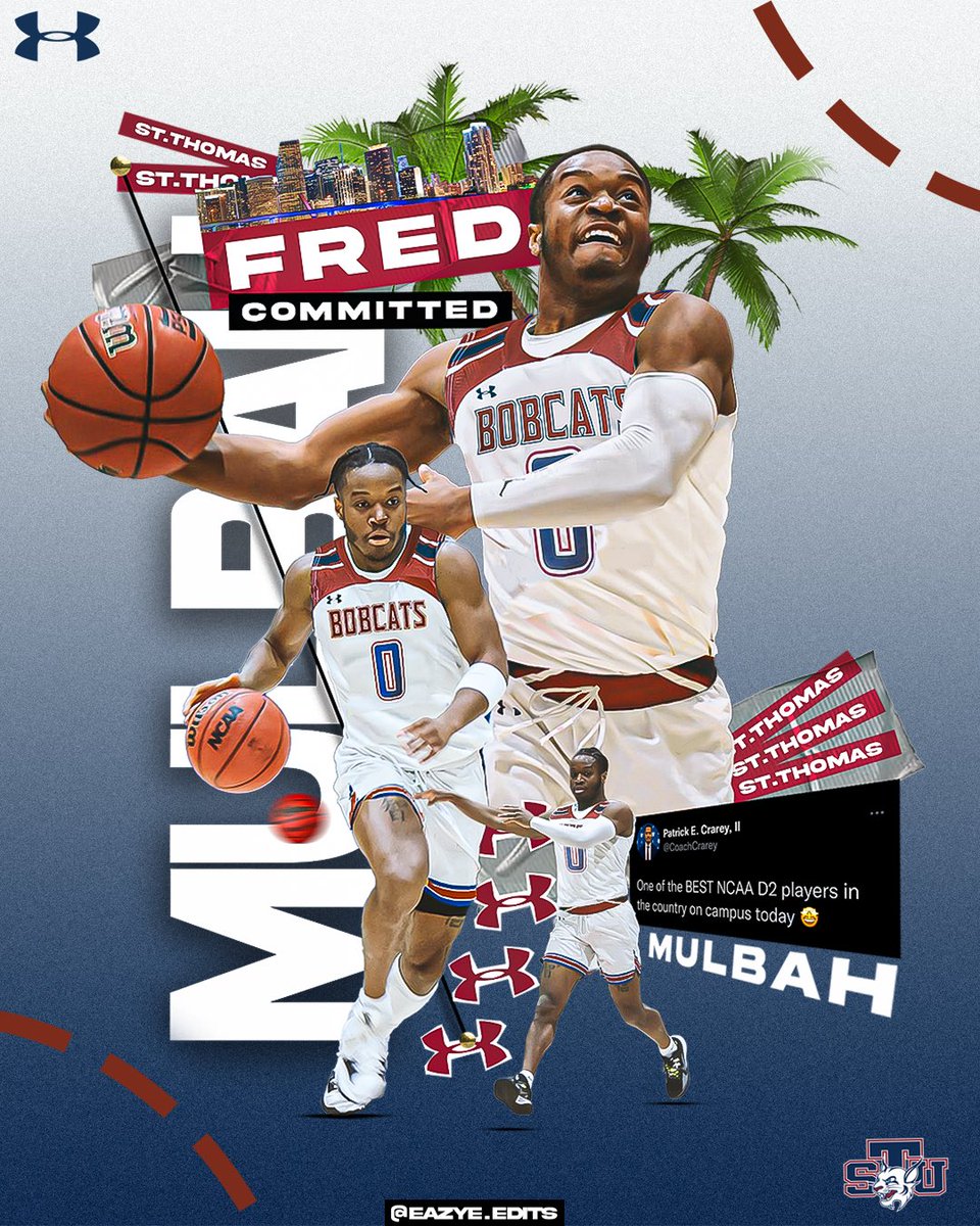 CoachCrarey's tweet photo. • 1st Team All PSAC 
• 7.6 Assist per Game (2nd NCAA D2)
• 2nd NCAA D2 Total Assist 
• Pitt Johnstown All Time Assist Leader
• Top 50 Steals Per Game NCAA D2

Elated to announce the commitment of  Fred Mulbah to St. Thomas one of the best PG’s in the nation! #HoopAndLive https://t.co/O78YZKemOG