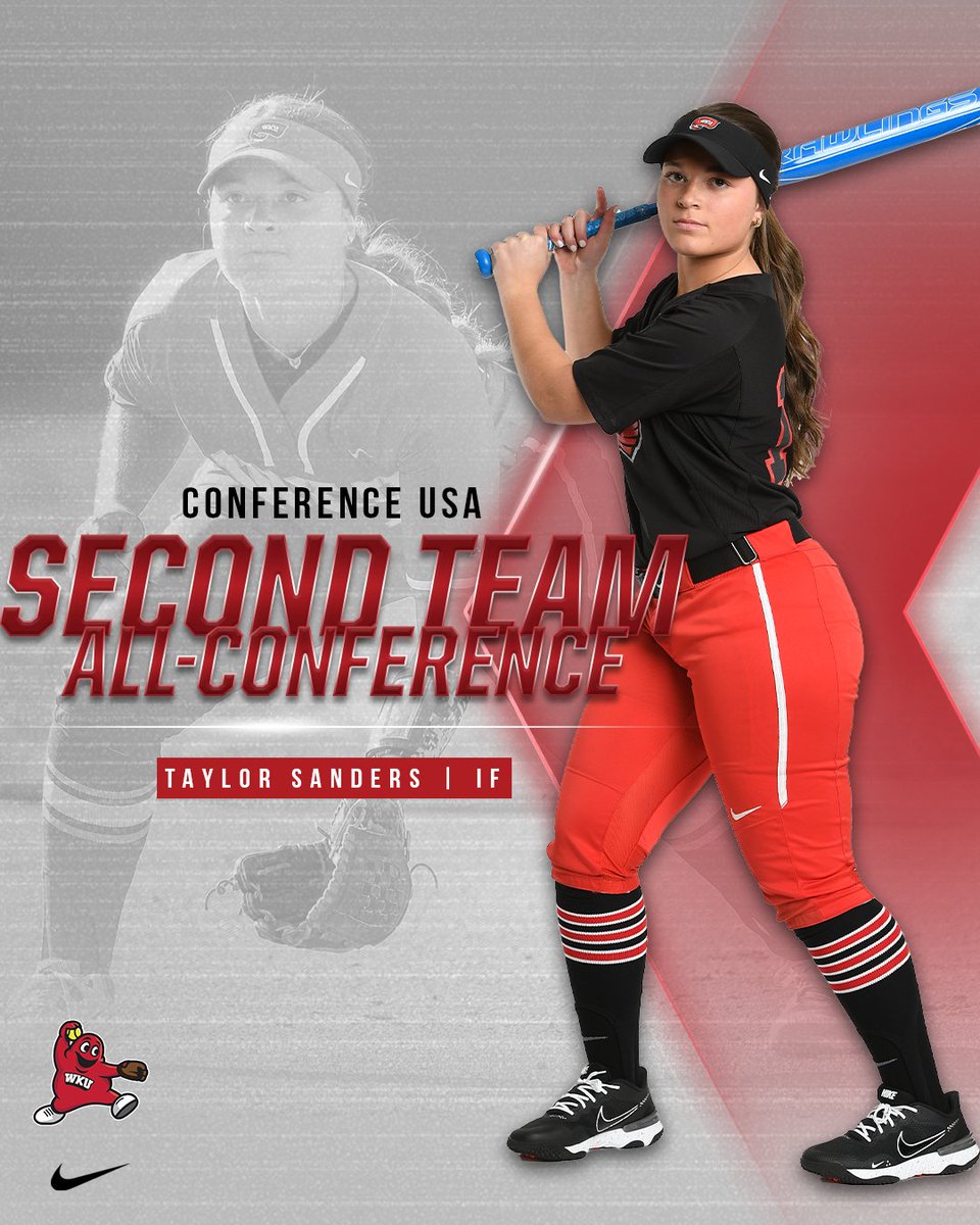 WKUSoftball's tweet photo. We've got more @ConferenceUSA awards coming in!

🔴 Nunn - 1st Team
🔴 Davis - 2nd Team
🔴 Sanders - 2nd Team
🔴 Drinnon - 2nd Team &amp; All-Freshman Team https://t.co/o4wxYDfUxb