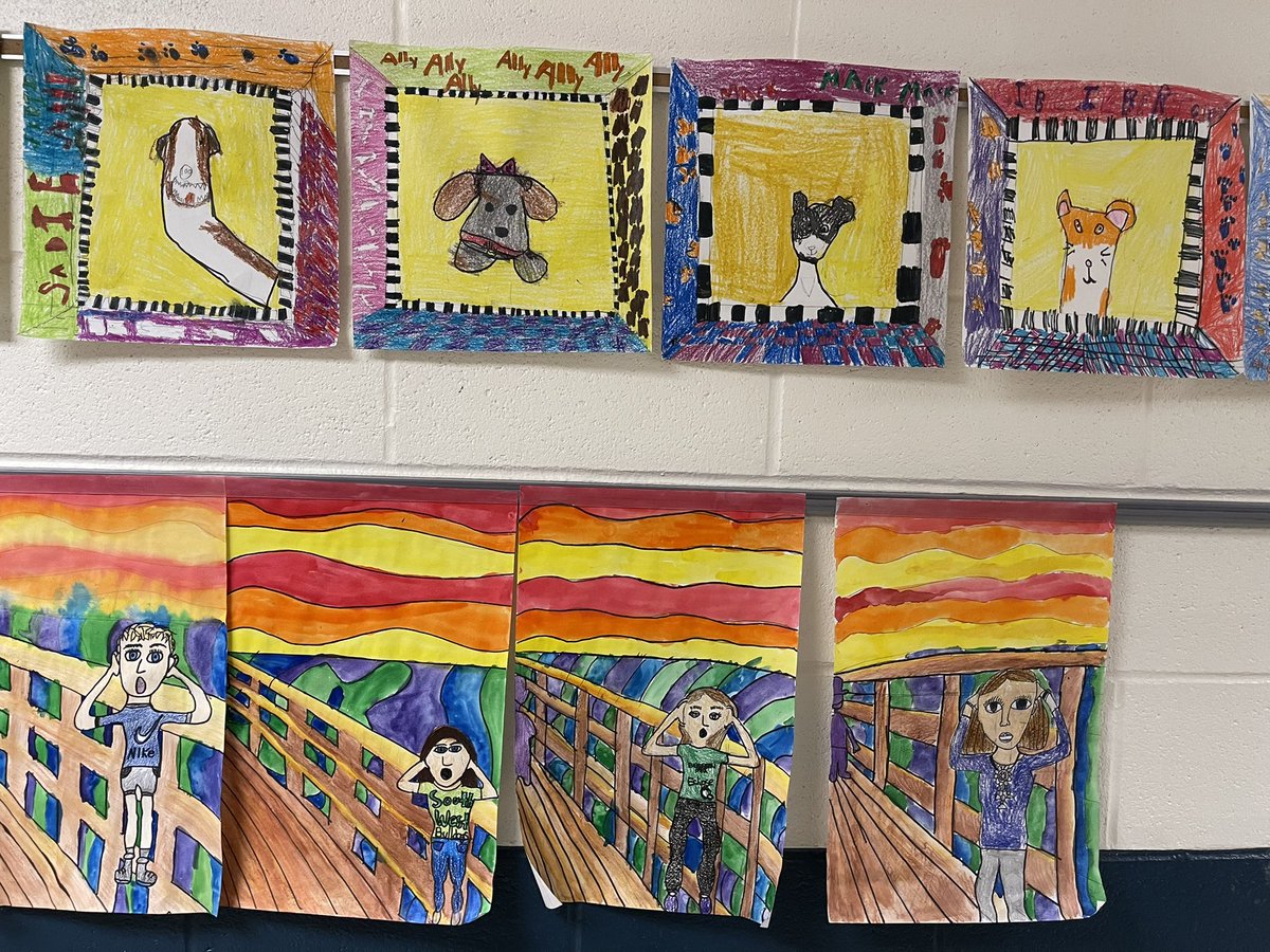 MrsDunneback's tweet photo. One of my favorite part of being in the school buildings is seeing the students’ artwork. It’s a great day to be a SW Bulldog! #BeEvergreen https://t.co/LNpedicucH