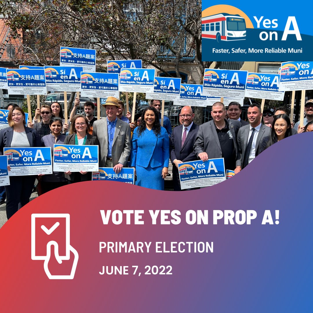 yestomuni's tweet image. Vote Yes on Prop A on June 7th, 2022!

All registered voters will receive a vote-by-mail packet the week of May 9, 2022.

Don’t forget to turn in your ballot!

Last chance to register to vote: May 23, 2022.

#YestoMuni
#YesonA
#SupportPublicTransit