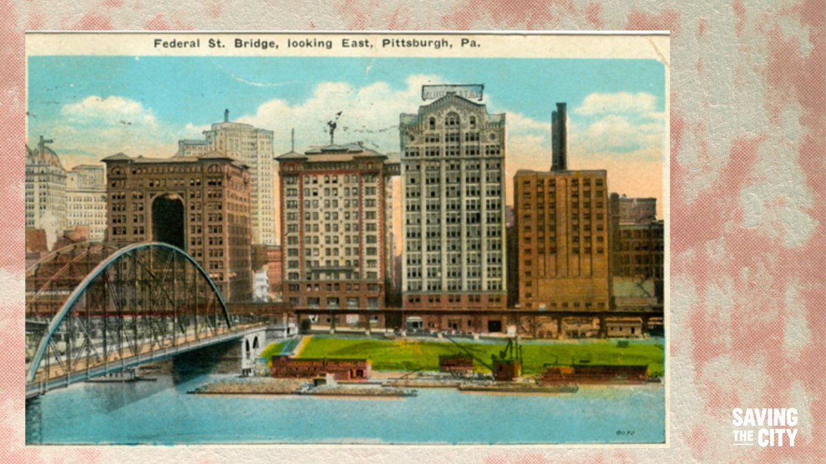 savingthecityTV's tweet image. For the next round of posts, we&apos;ll be focusing primarily on architecture in the surprising city of Pittsburgh, PA. Check out this postcard of the Federal Street Bridge, predecessor to the Sixth Street/Roberto Clemente Bridge.

#pittsburgh #pittsburgharchitecture