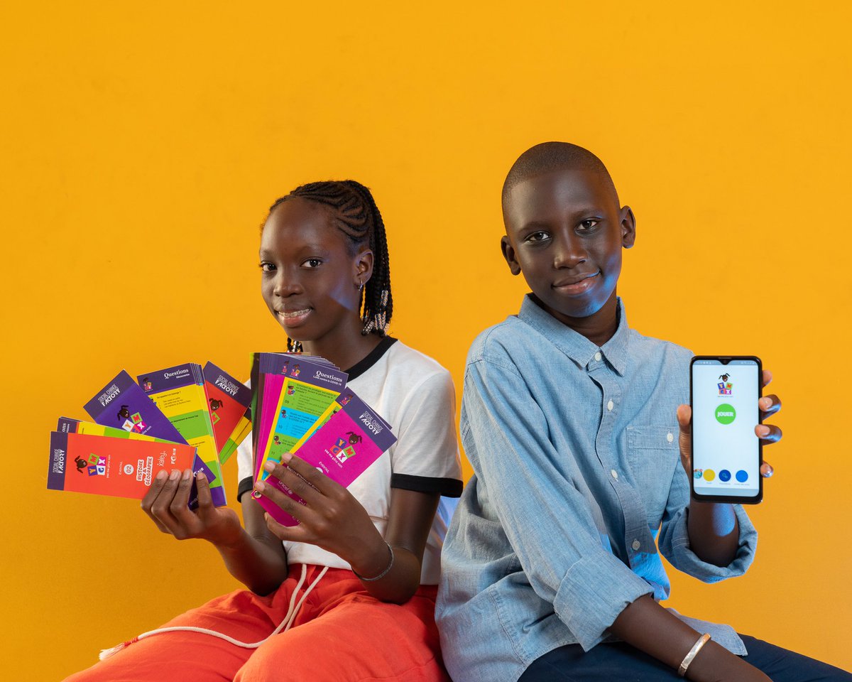 Yaa Ma Gëna Xam #YMGX est un jeu de société africain (jeu question réponse) pour enfant (et pour adultes 😅) conçu pour enrichir la culture générale, le comportement et les notions en citoyenneté des enfants du Sénégal. C’est dispo sur Apple et Android 🙃 #YMGXChallenge 1/2