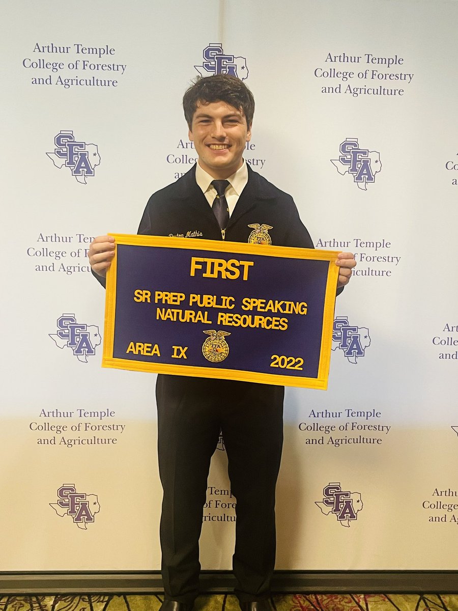 LufkinFFA's tweet photo. Peyton Mathis 1st Place Area! Woohoo! #texasffa #areaix https://t.co/vUJ2KakDgT