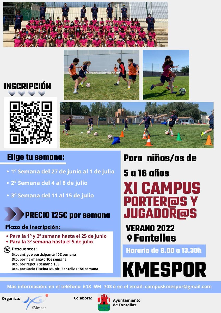28_ibai's tweet photo. ¡Vuelve el verano y vuelve Kmespor!
Estamos muy contentos de anunciaros la vuelta a los terrenos de juego con nuestro XI Campus de Verano.

Reserva tu plaza y disfrutaremos juntos del verano como mejor sabemos, ¡practicando deporte!

¡Inscríbete y no te quedes sin tu plaza! 🏃🏻‍♀️🏃🏻‍♂️ https://t.co/h2odELAI67