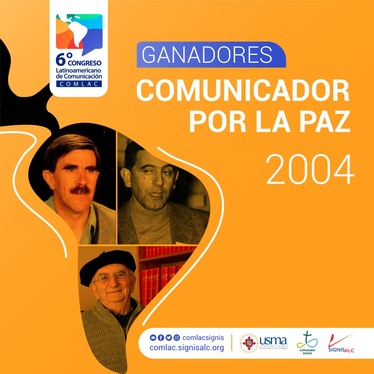ComlacSignis's tweet photo. En tu país puede estar el próximo #ComunicadorxlaPaz del #Comlac6

Te presentamos parte de la obra y vida de quienes fueron galardonados con esta distinción en nuestro primer @comlacsignis 

Tienes hasta el 31 de mayo para hacer llegar tu candidato https://t.co/Vh4GTBSpti