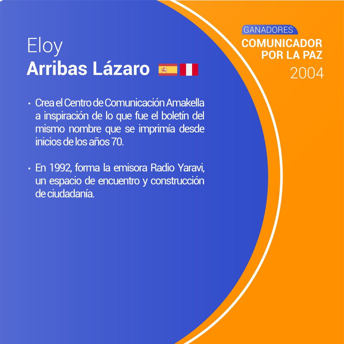 ComlacSignis's tweet photo. En tu país puede estar el próximo #ComunicadorxlaPaz del #Comlac6

Te presentamos parte de la obra y vida de quienes fueron galardonados con esta distinción en nuestro primer @comlacsignis 

Tienes hasta el 31 de mayo para hacer llegar tu candidato https://t.co/Vh4GTBSpti