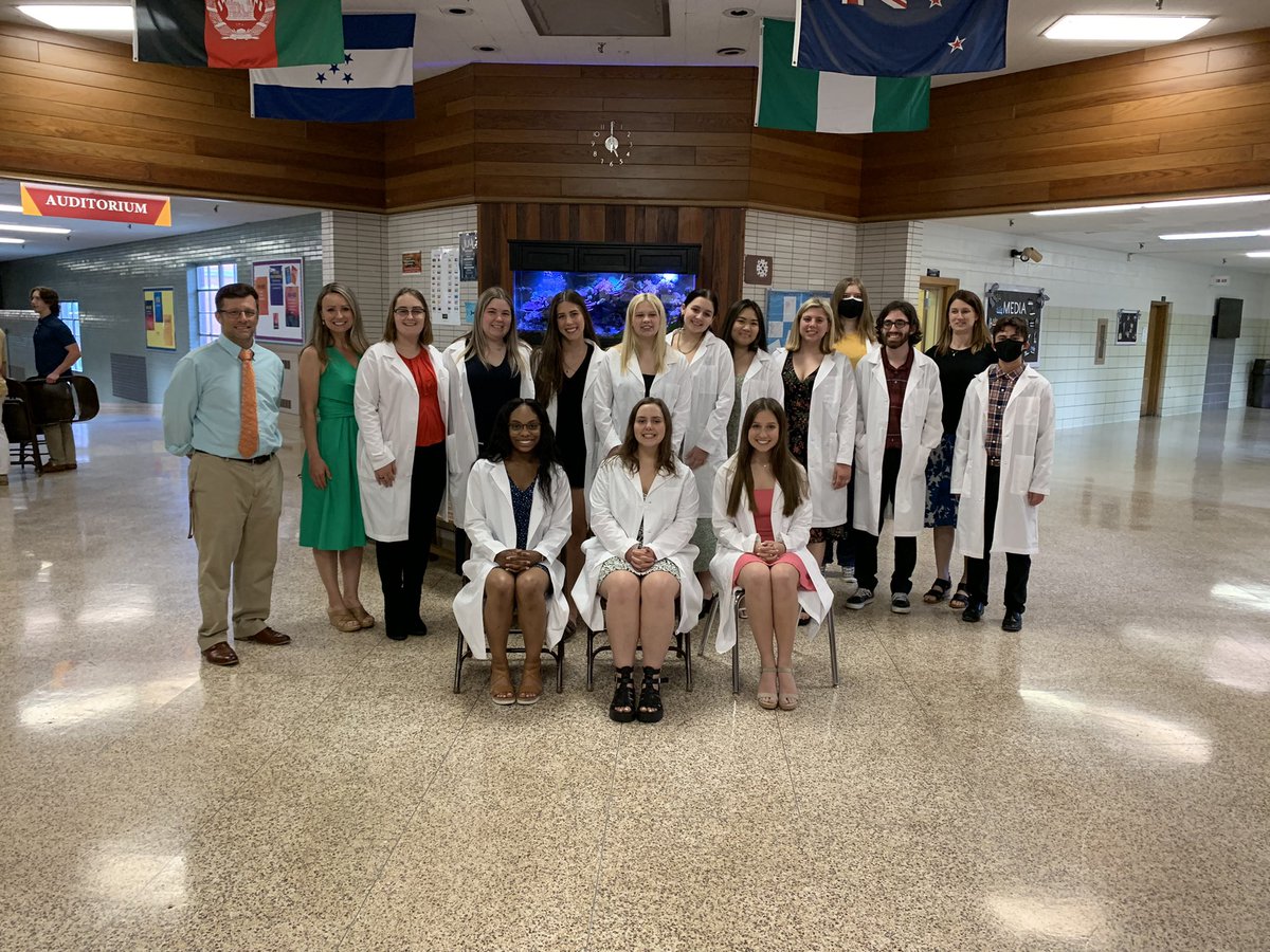 msgreenscience's tweet photo. @atherton_high ‘s first groups of @PLTWorg Biomedical Science pathway completers! We celebrated with the 1st official White Coat Ceremony! So INCREDIBLY proud to know these young adults! @JCPSKY @AcademiesofLou https://t.co/kIBTLkdrLB