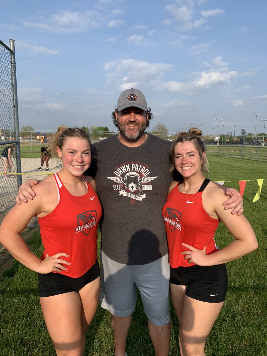 NPCoachRalph's tweet photo. Proud of these ladies tonight, as always. Both are not just county champs but are now Queens of the HHC as Juniors! Quin claims shot w/ 40’2” and Sydney claims disc with 130’2”. #HomeOfChampions #PSTheyBothLiftedToday https://t.co/cfqMQVzWl3