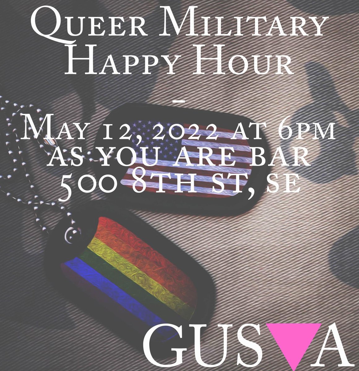 Our president @nickmararac will be at <a href="/AsYouAreDC/">as you are.</a> on Thursday May 12 at 6pm for the first Queer Military (connected) Happy Hour! Come join - you’re also welcome to ask Nick about <a href="/Georgetown/">Georgetown University</a>! 

#hoyasaxa #veteransforothers