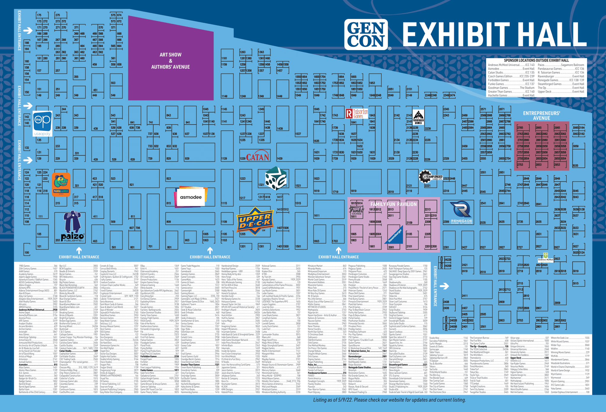 Gen Con on Twitter "The time has come, the Exhibit Hall Map is here! Start planning your route