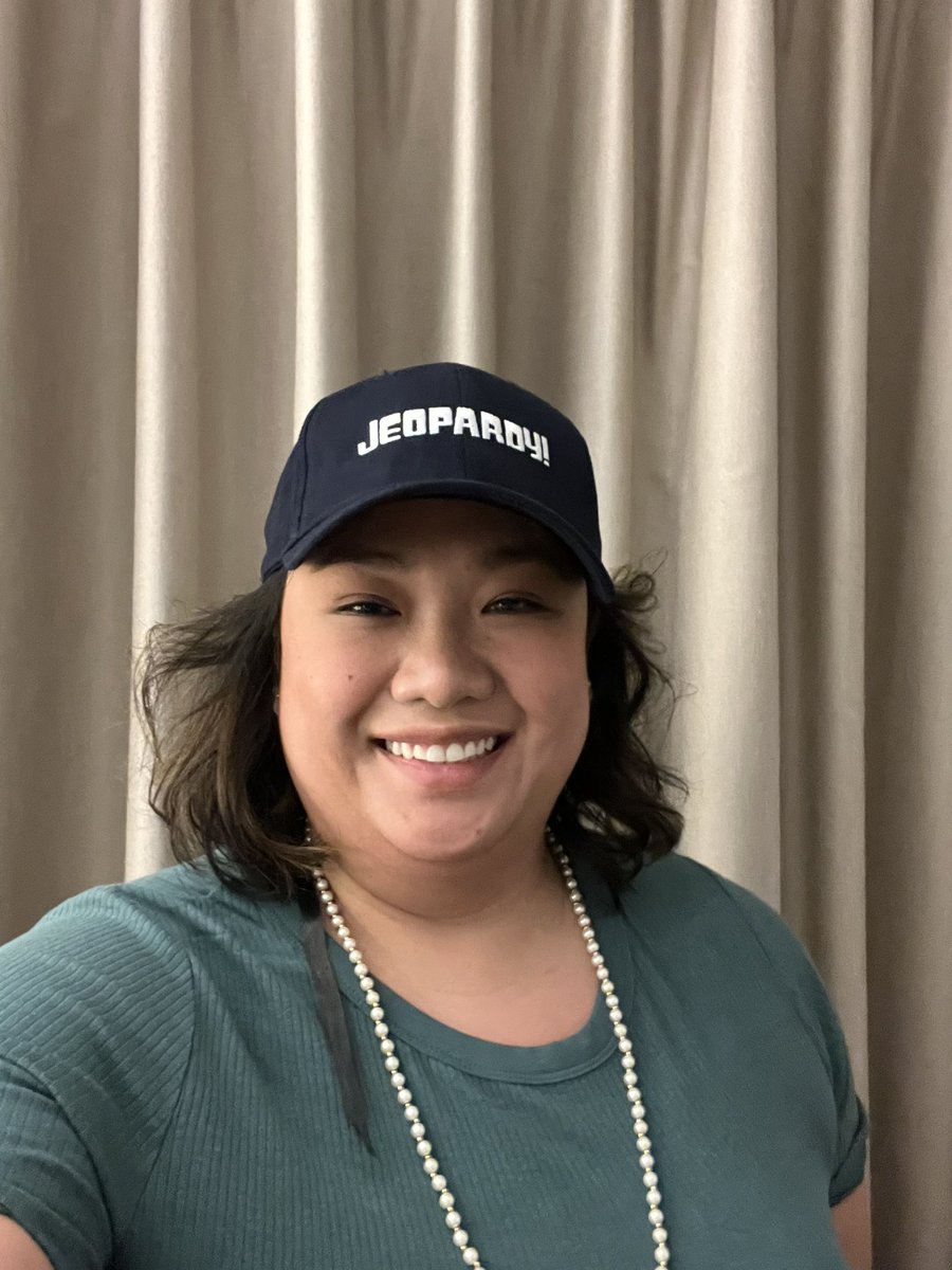 Got a cool <a href="/Jeopardy/">Jeopardy!</a> hat in the process too! Still all smiles after taping day! #grateful
