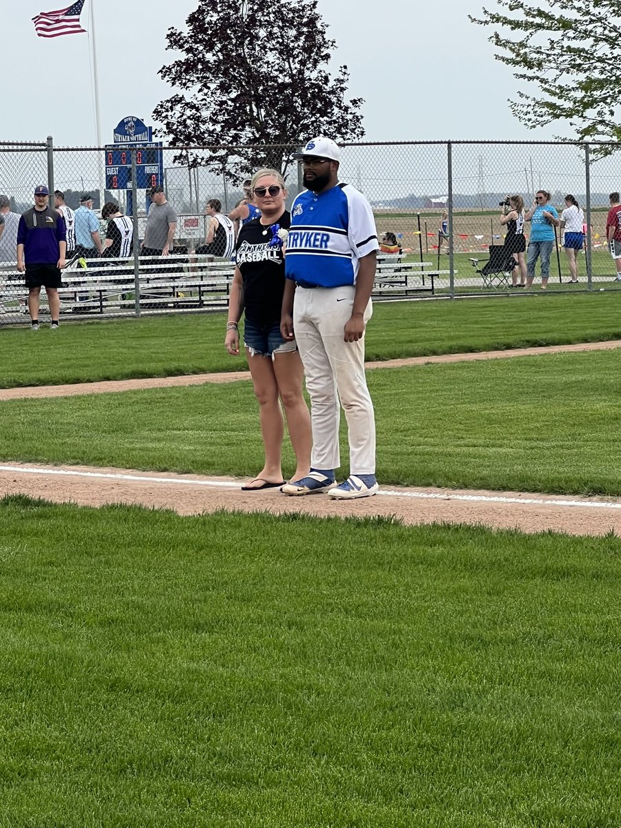 We took on senior night tonight as these 2 seniors played their last home game in a Stryker uniform. We thank you guys for being apart of this baseball brotherhood and wish you gentlemen nothing but the best in the future! You are always welcome! #StrykerBaseball #GoPanthers